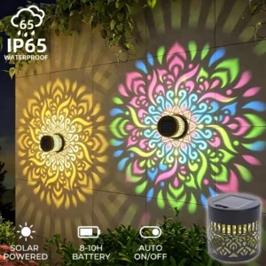 Outdoor LED Solar Fence and Wall Light Metal Mandala Decorative Lamp for Garden Lawn Corridor Porch Waterproof Night Light 1