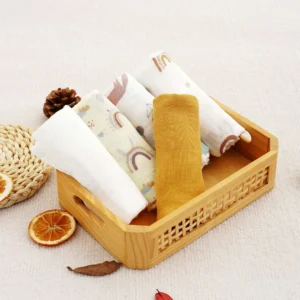 Kangobaby #My Soft Life# 5 Pieces Pack Multi-Functional Bamboo Cotton Muslin Blanket Baby Burp Cloth Set 1