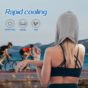 Cooling Hooded Towel, Evaporative Instant Cooling Hoodie Towel for Sports, Fitness & Gym Activities 1
