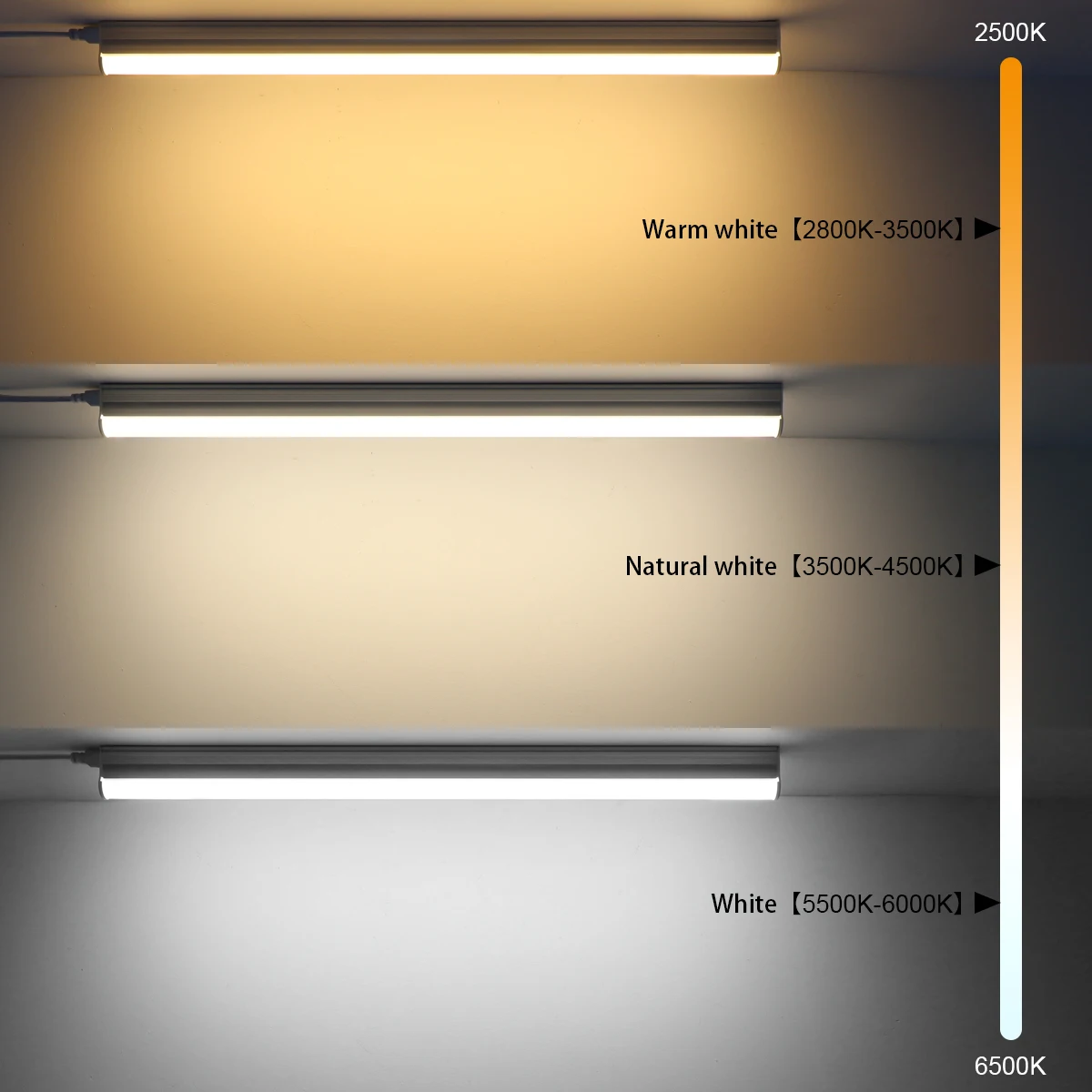 1-6PCS 220V EU Power Plug Under Cabinet Light T5 LED Tube Lamp 50cm Home Lighting Fluorescent Lamp With Push Button Switch 4