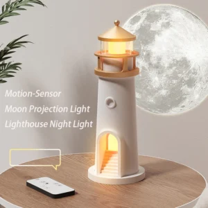 Moon Lamp Projection Lighthouse Lamps Night Light Remote Control Bluetooth Music Motion Sensor Ambient Lights Xmas Birthday Gift 1
