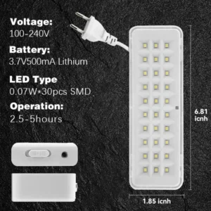 Fire Fighting Light 30LED Emergency Light Fire Emergency Lighting Luminaire 2 Modes Wall Mounted Emergency Lamp Smart Home Bulbs 1