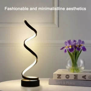 LED Spiral Dimmable Table Lamp Suitable for Living Room Bedroom Study Adjustable Brightness Bedside Lamp for Office and Home Use 1