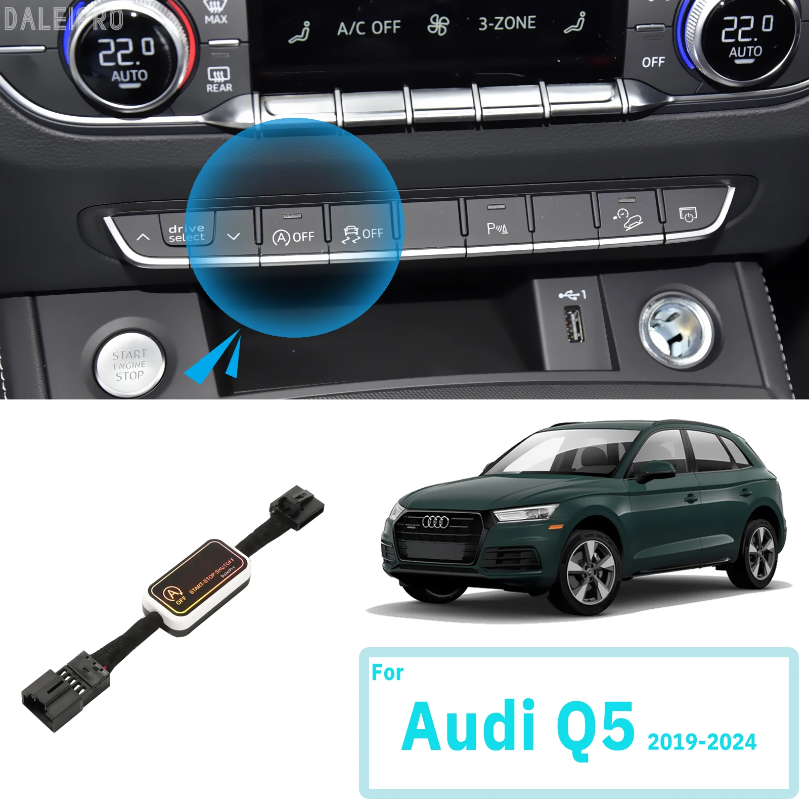 For Audi Q5 2019 2020 2021-2024 80A Automatic Stop Start Engine System Disable Smart Shut Down Car Auto Start Stop Eliminator 1