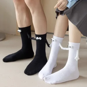 Funny Adult Socks Magnetic Hand in Hand Solid Color Cartoon Couple Socks Holiday Party Gifts for All Seasons 1