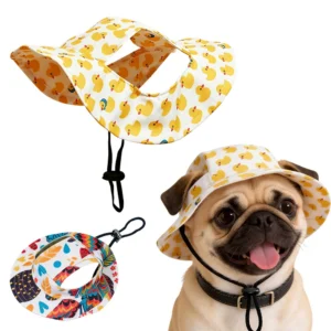 Cute Print Dog Hat for Small Medium Dogs Adjustable Pet Cap Puppy Pug Corgi Dachshund Hats Mascotas Perros Accessories 1