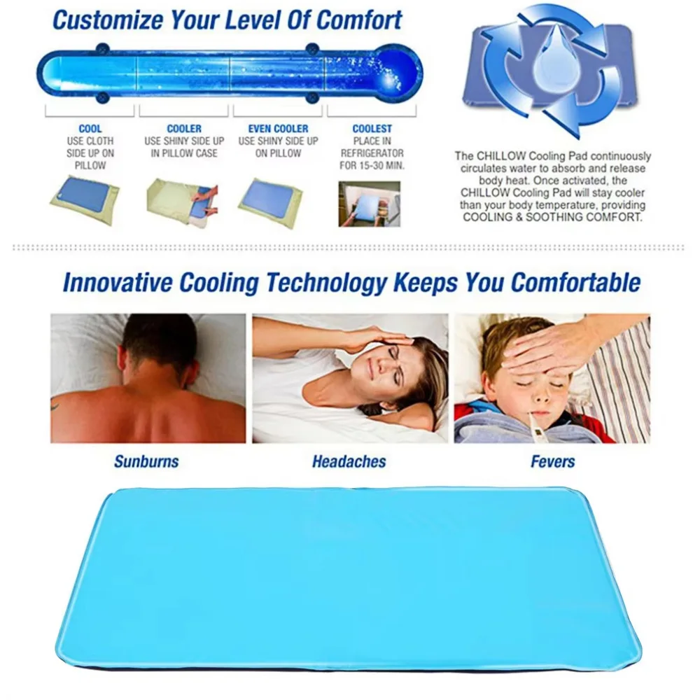 Cooling Pillow Gel Cooling Mat and Cooling Pillow Sleeping Pad Easy-to-Use Summer Cool Pillows Cold Pillow for Kids Students 3