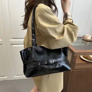 Large Capacity Women's Shoulder Bag Tote Commuter Bag Simple Vintage Cross-Border New Style Bag Versatile Sensation 1