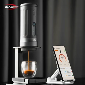 IKAPE Kapo K2 Portable Coffee Machine/Bluetooth Connection/Timer Function,51/58mm Espresso Bottomless Portafilter,Camping/Home 1