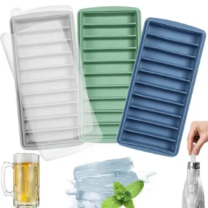 Ice Cube Tray Long Ice Stick Tray Silicone with Lid Rectangular Narrow Stick Easy Release Ice Mold for Juice Cocktail Bar Tools 1