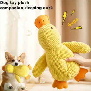 Pet Plush Toy Dog Calming Duck Companion Sleeping Duck Toys Chew Toy Durable Squeaky for Puppy Pet Teeth Cleaning Chew Pet Toy 1